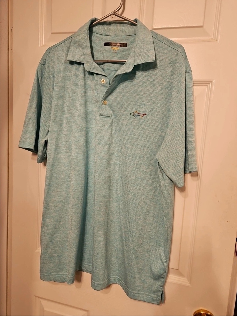 Greg Norman Size XL Men's Short Sleeve 3 Buttons Shirt, Green Polo